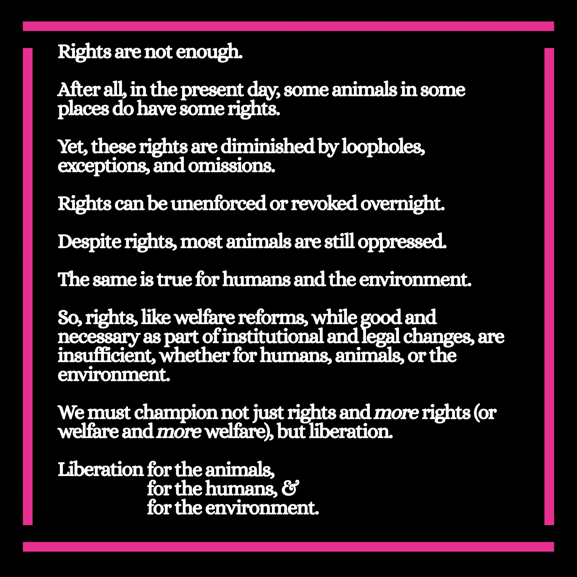 Animal Liberation: Never? cover