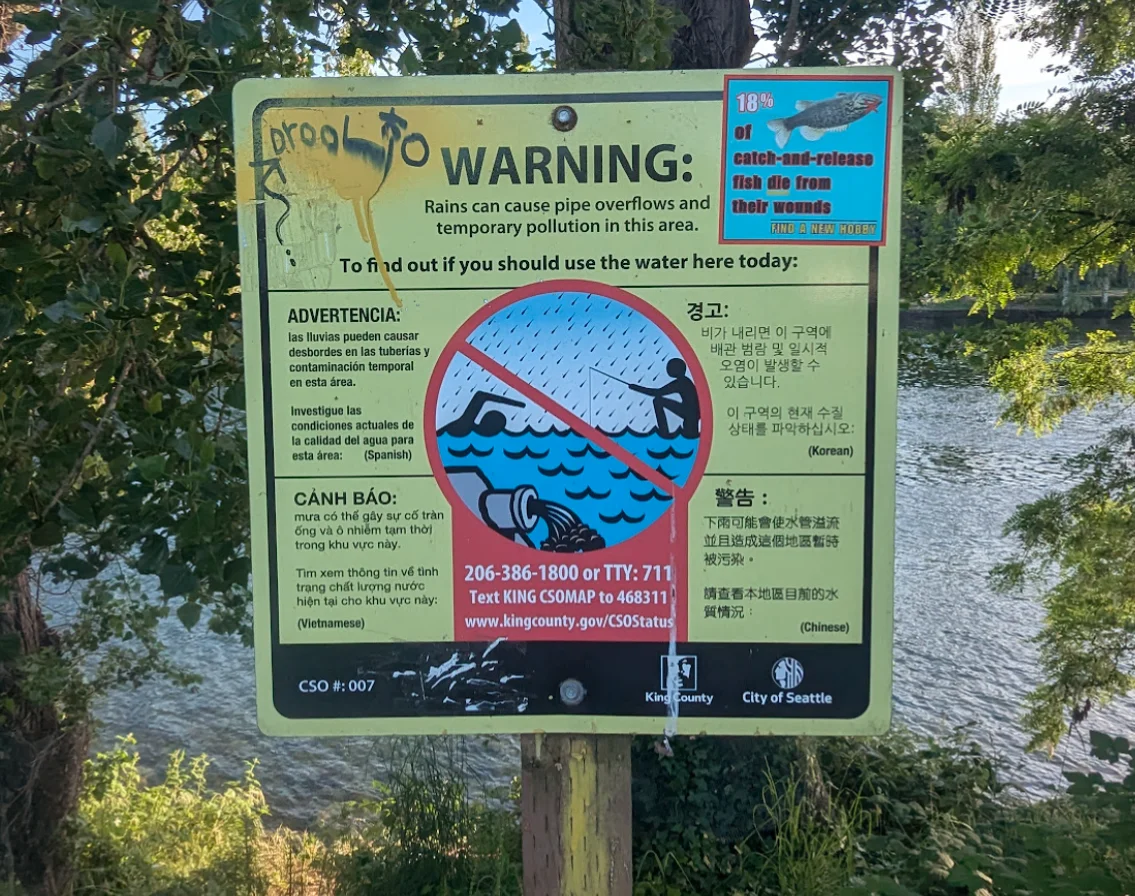 Catch-and-release sticker on a sign