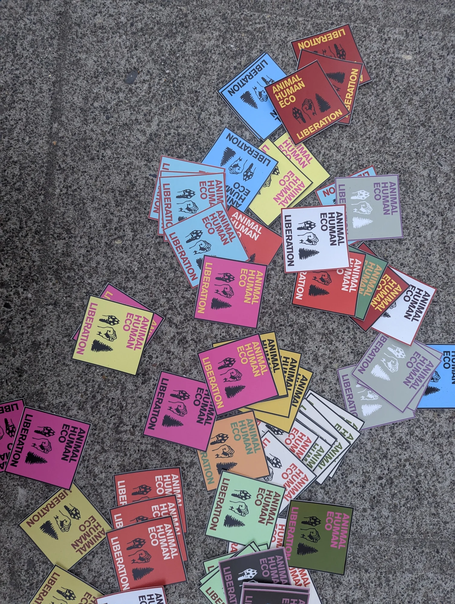 A pile of stickers